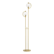 Pluto 2-Light 68" Floor Lamp in Modern Brass