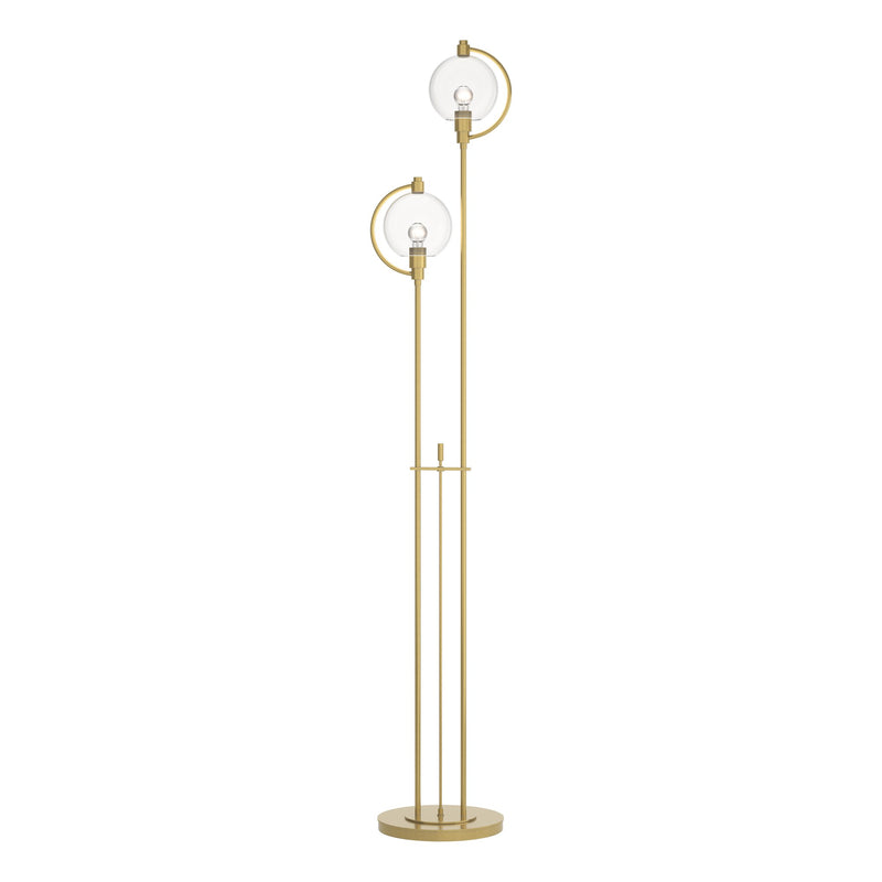 Pluto 2-Light 68" Floor Lamp in Modern Brass