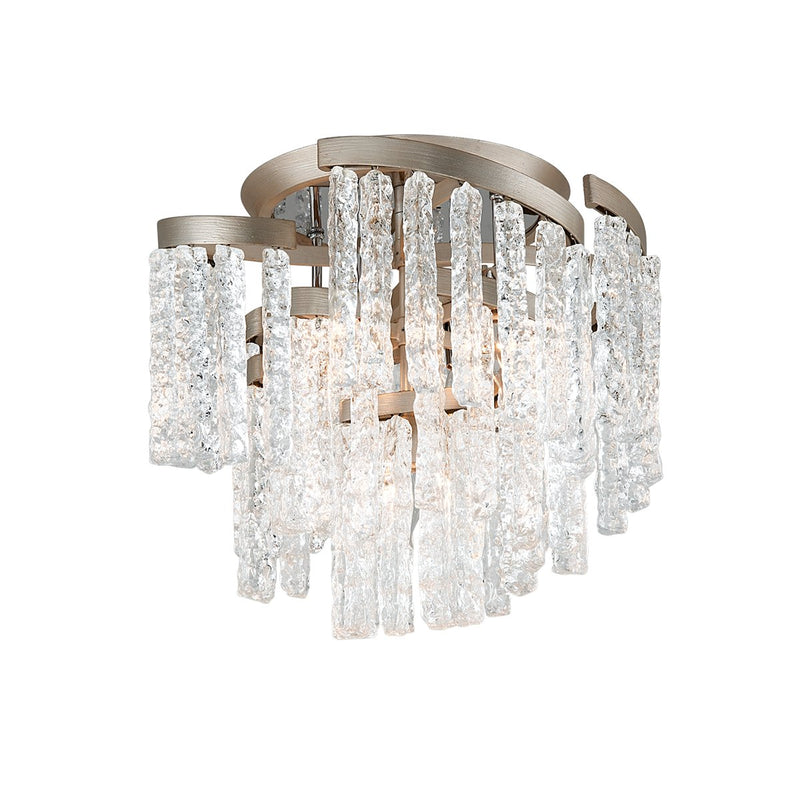 Mont Blanc 5-Light Semi-Flush Mount in Warm Silver Leaf