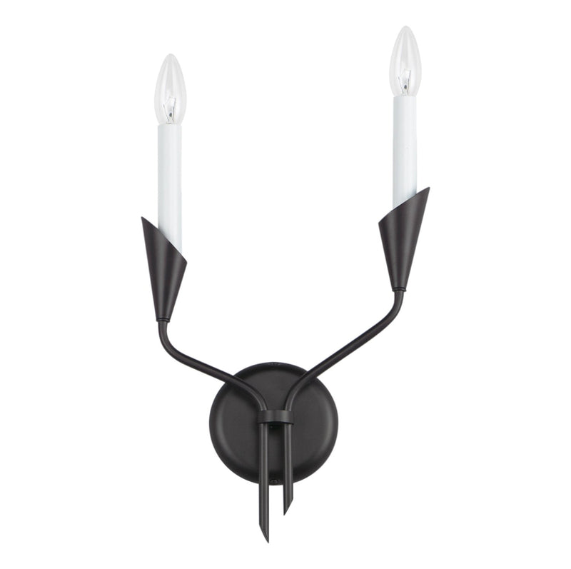 Calyx 2 Light Wall Sconce in Black