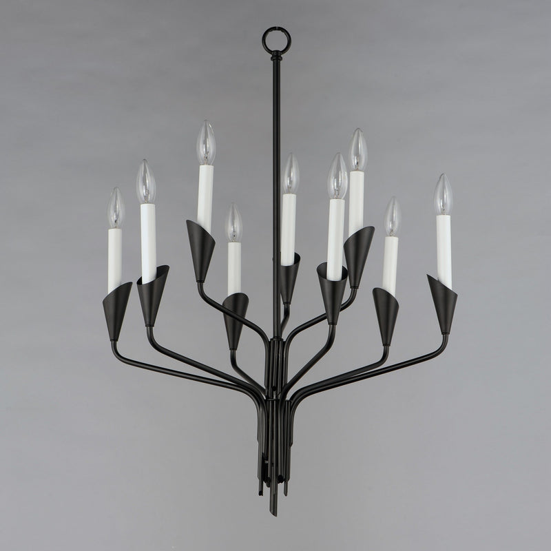 Calyx 9 Light Chandelier in Black