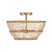 Wren 3-Light Semi-Flush Mount in Matte Brass