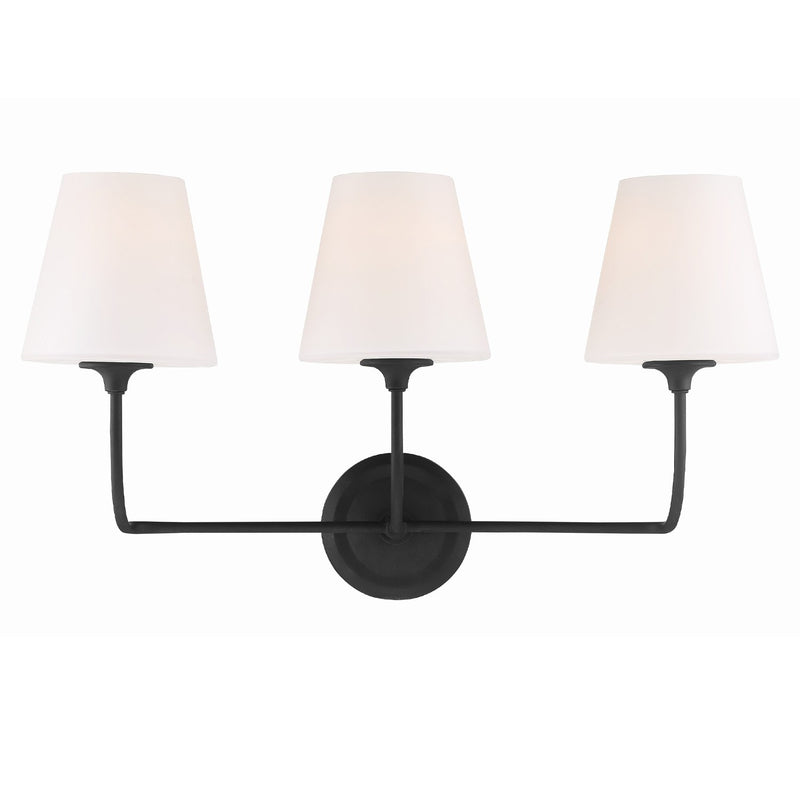 Sylvan 3 Light 23.25" Bathroom Vanity in Black Forged