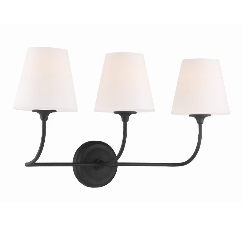 Sylvan 3 Light 23.25" Bathroom Vanity in Black Forged