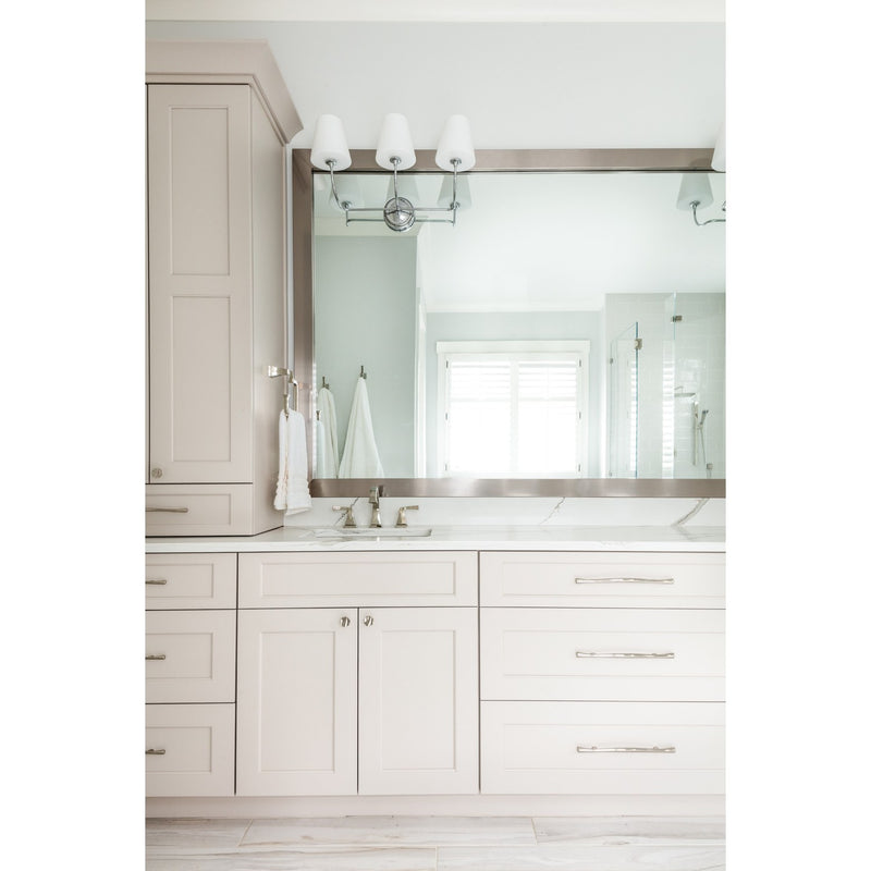 Sylvan 3 Light 23.25" Bathroom Vanity in Polished Chrome in a room setting