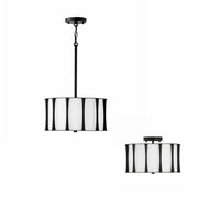Bodie 3-Light Semi-Flush Mount in Matte Black