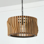 Archer Semi-Flush Mount in Light Wood and Matte Black