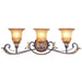 Villa Verona 3 Light Bath Vanity in Verona Bronze with Aged Gold Leaf Accents