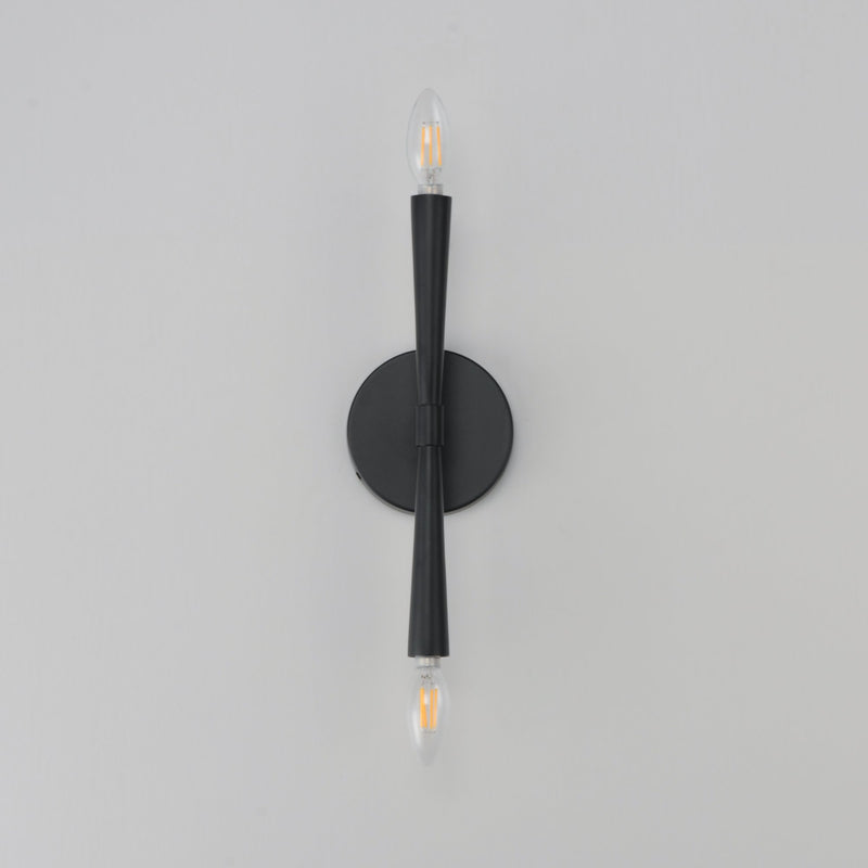 Rome 2 Light Wall Sconce in Black