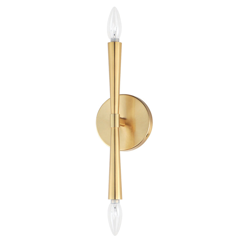 Rome 2 Light Wall Sconce in Satin Brass
