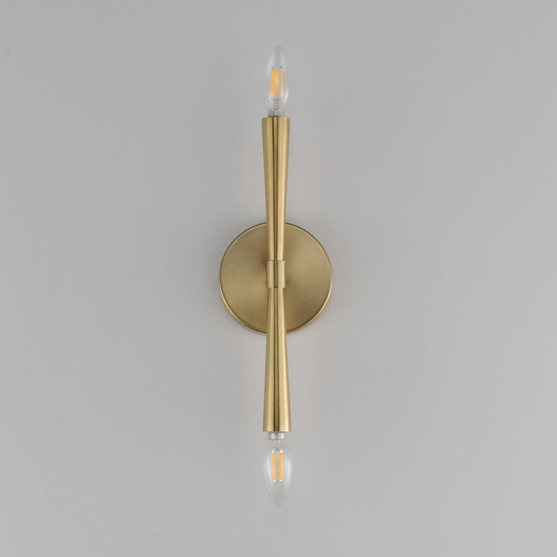 Rome 2 Light Wall Sconce in Satin Brass