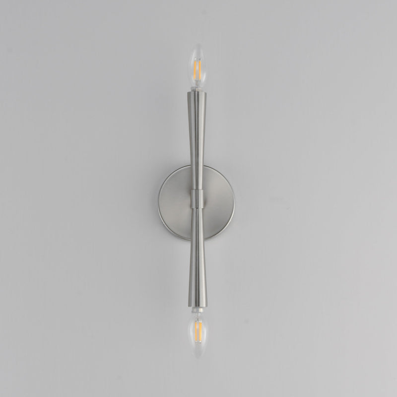 Rome 2 Light Wall Sconce in Satin Nickel