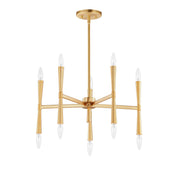 Rome 10 Light Chandelier in Satin Brass