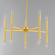Rome 10 Light Chandelier in Satin Brass