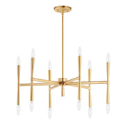 Rome 12 Light Chandelier in Satin Brass