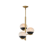 Lucerne 3 Light Chandelier in Black / Natural Aged Brass