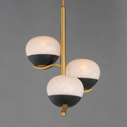 Lucerne 3 Light Chandelier in Black / Natural Aged Brass