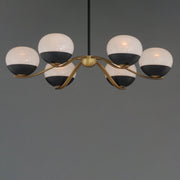 Lucerne 6 Light Chandelier in Black / Natural Aged Brass