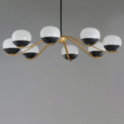 Lucerne 8 Light Chandelier in Black / Natural Aged Brass