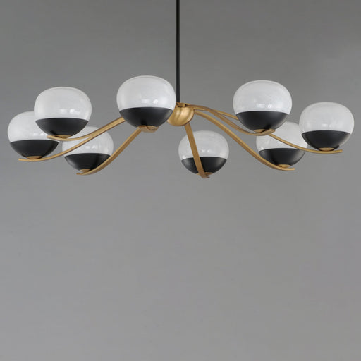 Lucerne 8 Light Chandelier in Black / Natural Aged Brass
