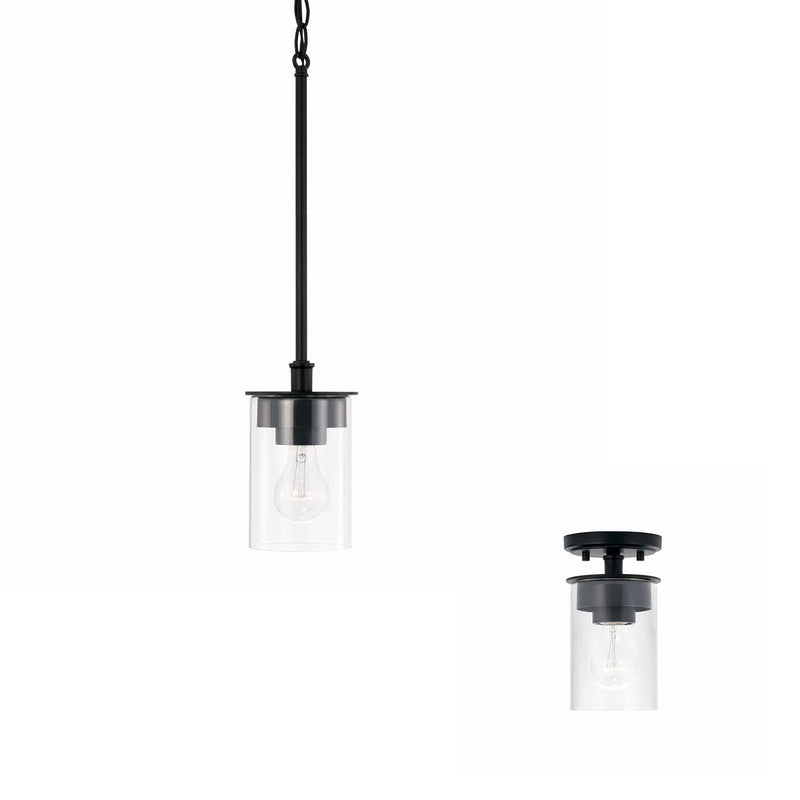 Mason Small Semi-Flush Mount in Matte Black
