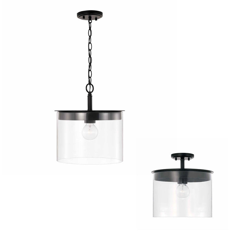 Mason Large Semi-Flush Mount in Matte Black