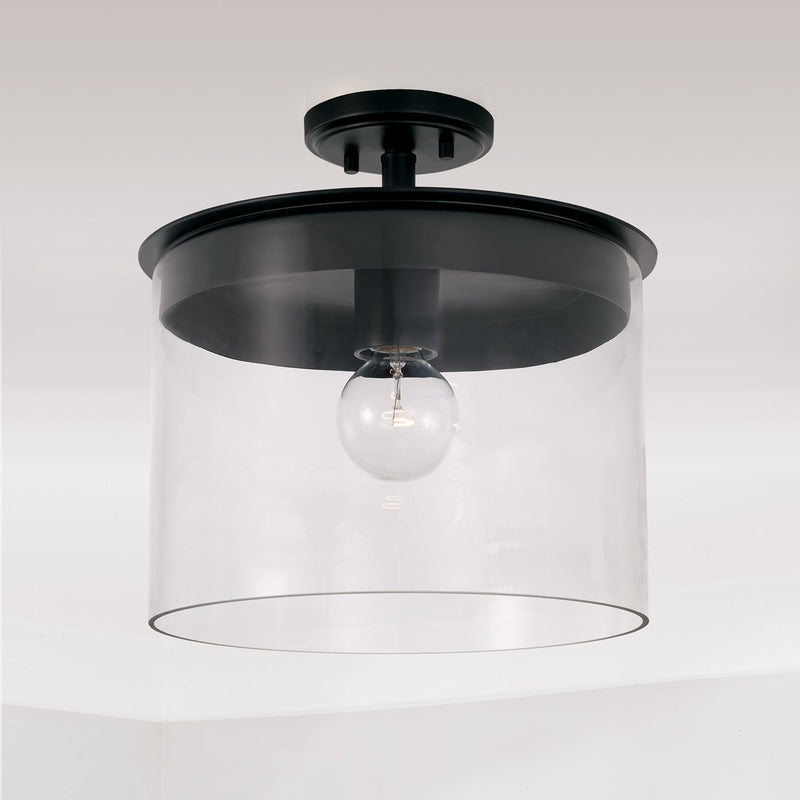 Mason Large Semi-Flush Mount in Matte Black