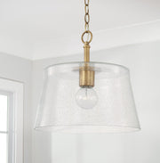 Baker Large Semi-Flush Mount in Aged Brass