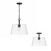 Baker Large Semi-Flush Mount in Matte Black
