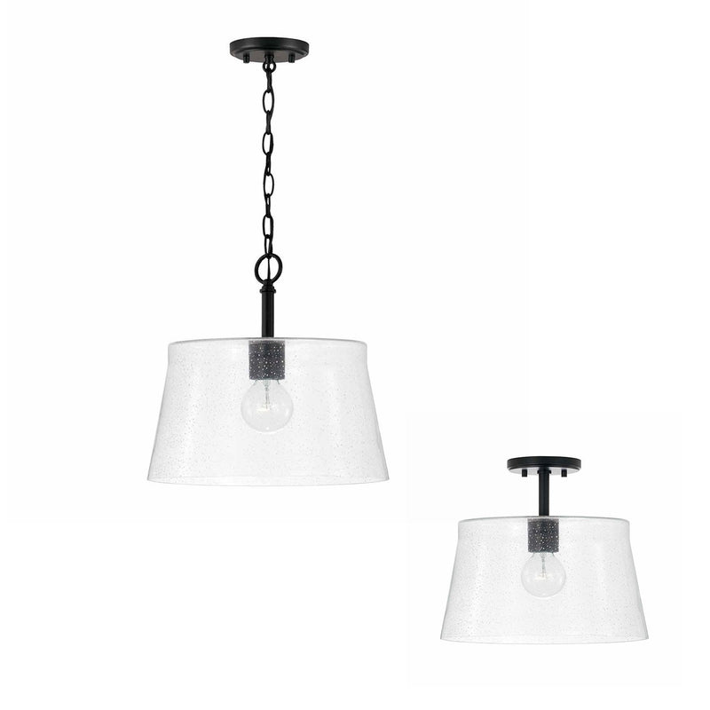Baker Large Semi-Flush Mount in Matte Black