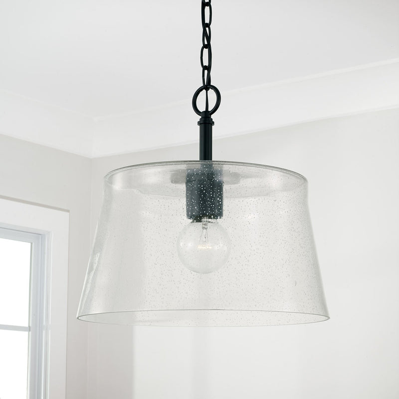 Baker Large Semi-Flush Mount in Matte Black