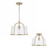 Madison Semi-Flush Mount in Aged Brass