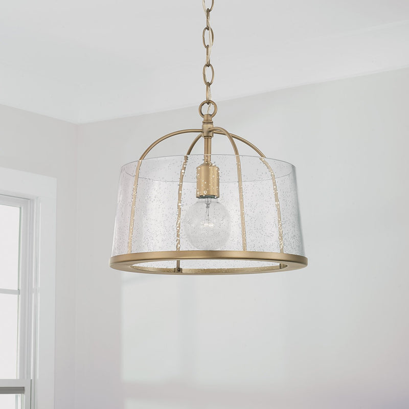 Madison Semi-Flush Mount in Aged Brass