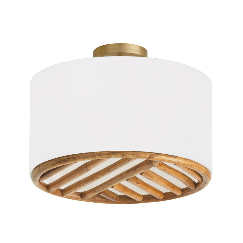 Soleil 3-Light Semi-Flush Mount in Matte Brass