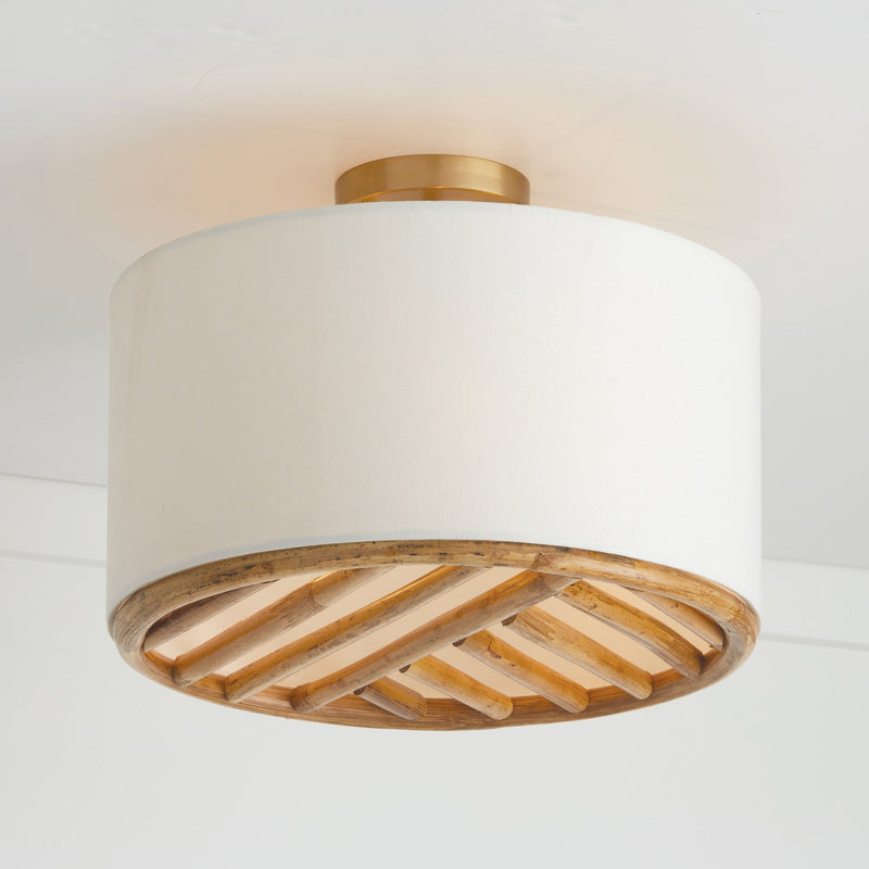 Soleil 3-Light Semi-Flush Mount in Matte Brass