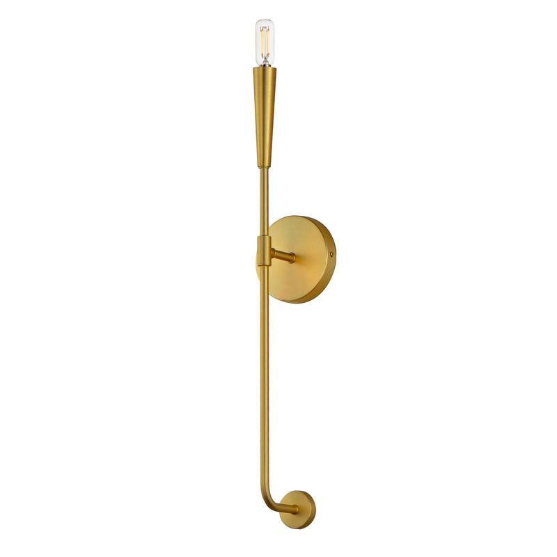 Vela 1 Light Wall Sconce in Satin Brass