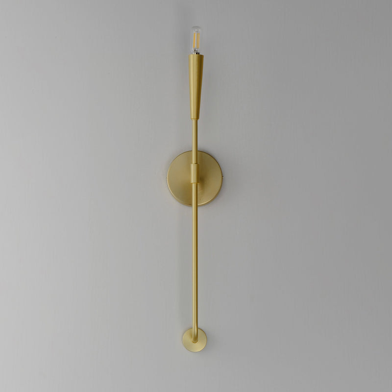 Vela 1 Light Wall Sconce in Satin Brass