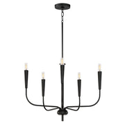 Vela 5 Light Chandelier in Black
