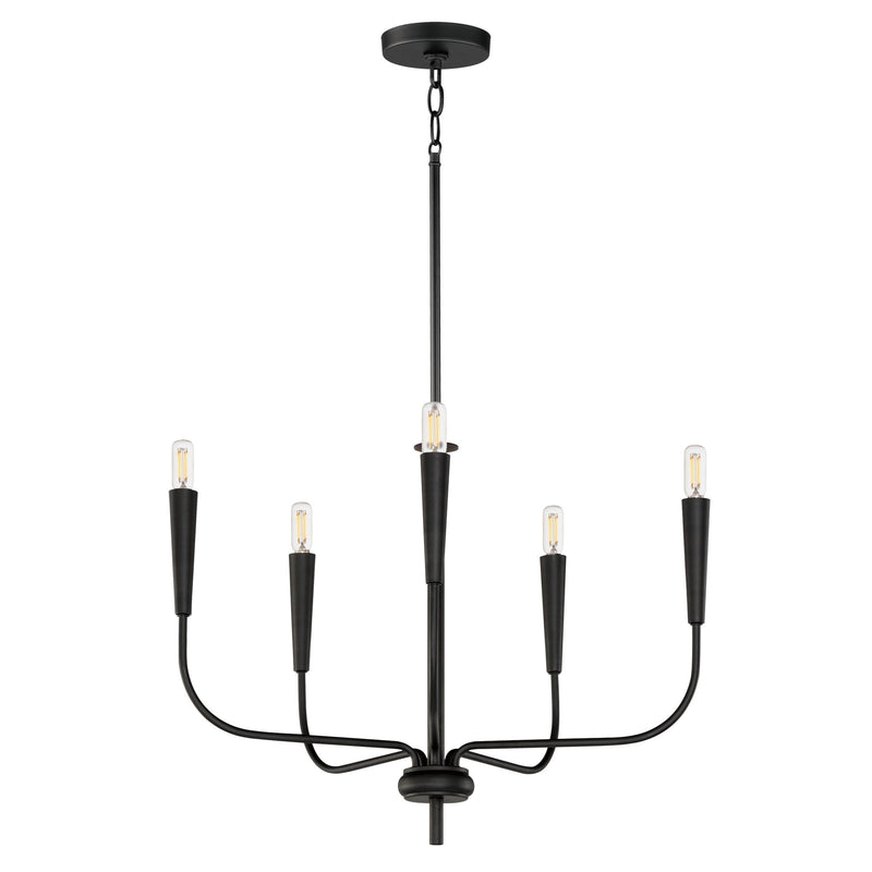 Vela 5 Light Chandelier in Black