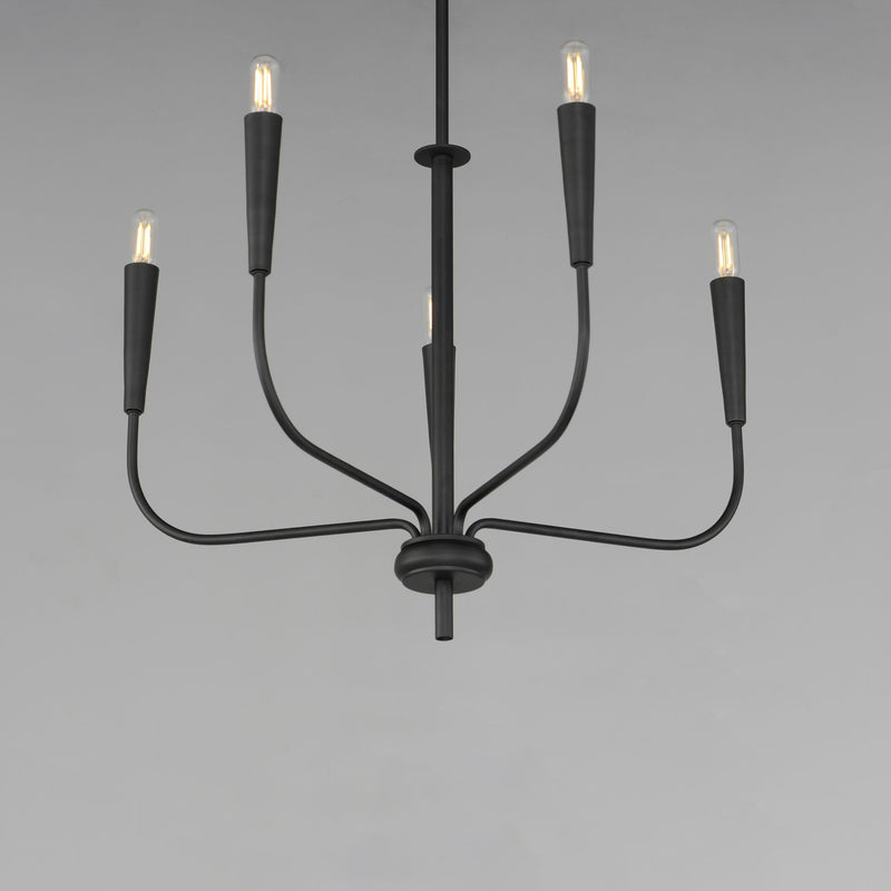 Vela 5 Light Chandelier in Black
