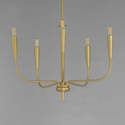 Vela 5 Light Chandelier in Satin Brass