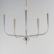 Vela 5 Light Chandelier in Satin Nickel