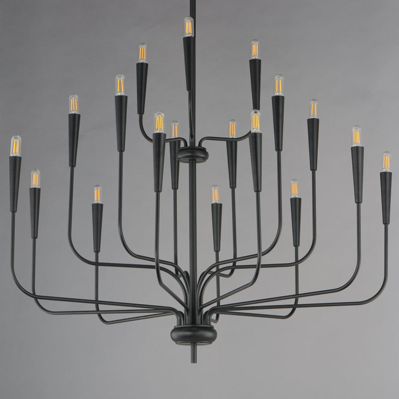 Vela 18 Light Chandelier in Black