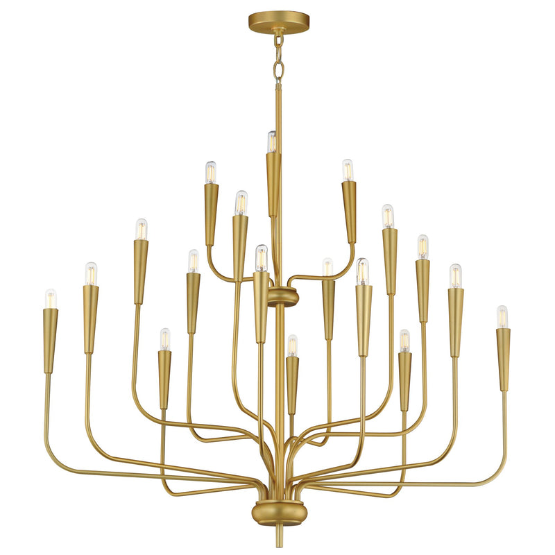 Vela 18 Light Chandelier in Satin Brass