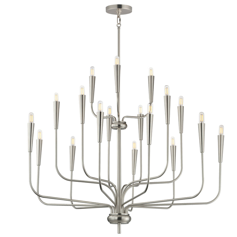 Vela 18 Light Chandelier in Satin Nickel