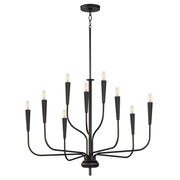 Vela 9 Light Chandelier in Black