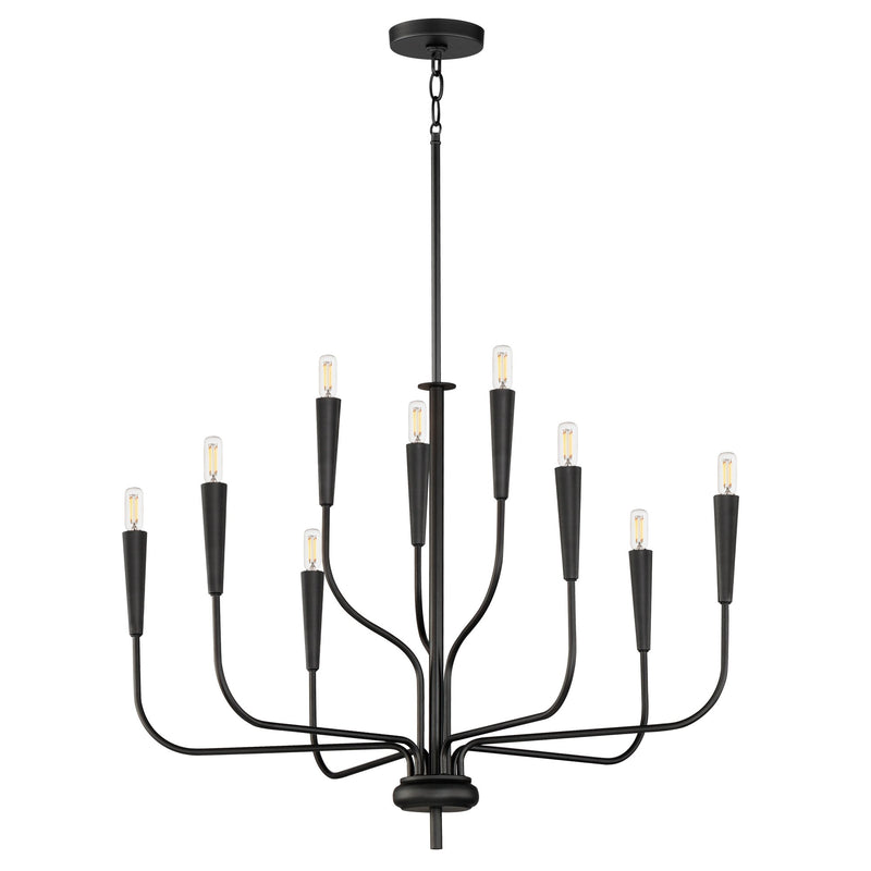 Vela 9 Light Chandelier in Black