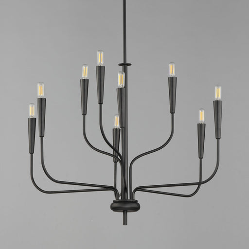 Vela 9 Light Chandelier in Black
