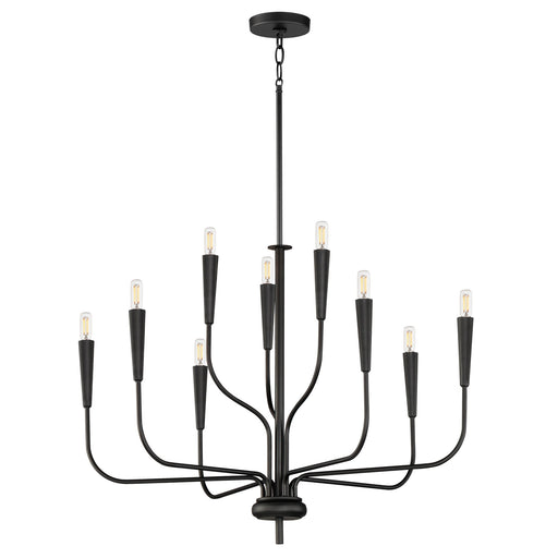 Vela 9 Light Chandelier in Black