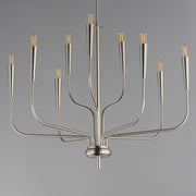 Vela 9 Light Chandelier in Satin Nickel